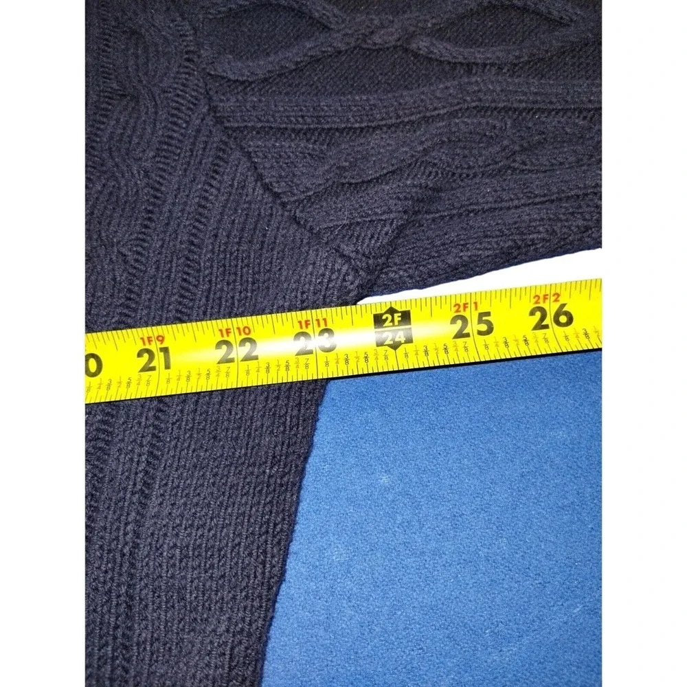 Nautica Mens Sweater Navy Blue Pullover Zipper Collar Twist Knit‎ Mens XL